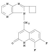 2(1H)-Quinolinone, 4-[(2-cyclobutyl-1H-imidazo[4,5-b]pyrazin-1-yl)methyl]-7,8-difluoro-